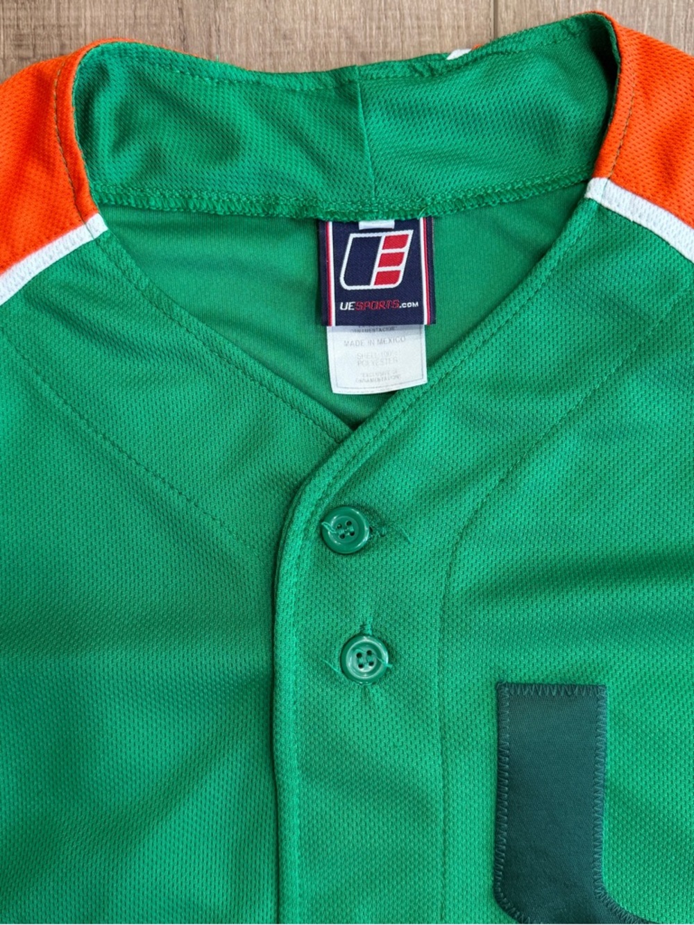 Uniforms Express Baseball Jersey Uni Miami Hurricanes Size M Green Orange #47 - Picture 8 of 13